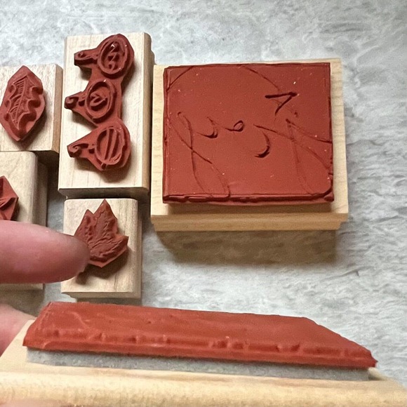 Stampin’ Up! Vintage 2000 & 2003 Christmas Holiday Sprit Stamp Set Of 9 Stamps - Picture 10 of 14